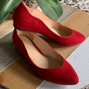 Kelly & Katie gorgeous Red Suede Aileen Flats - Size US 8 - great condition!